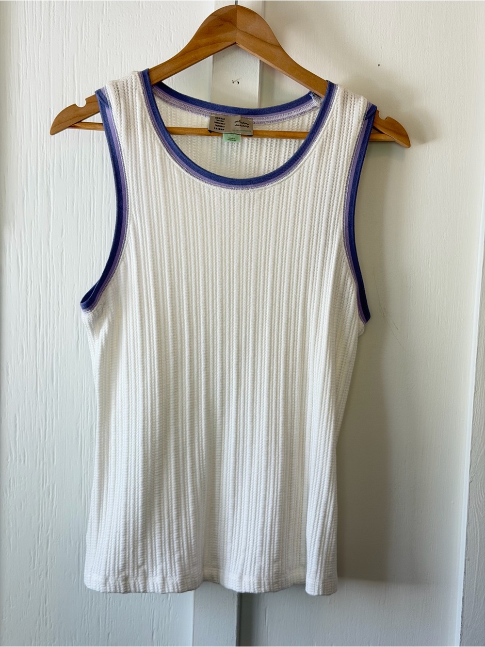 Anthropologie Saturday Sunday Seidler Ribbed Tank, Size Large.
